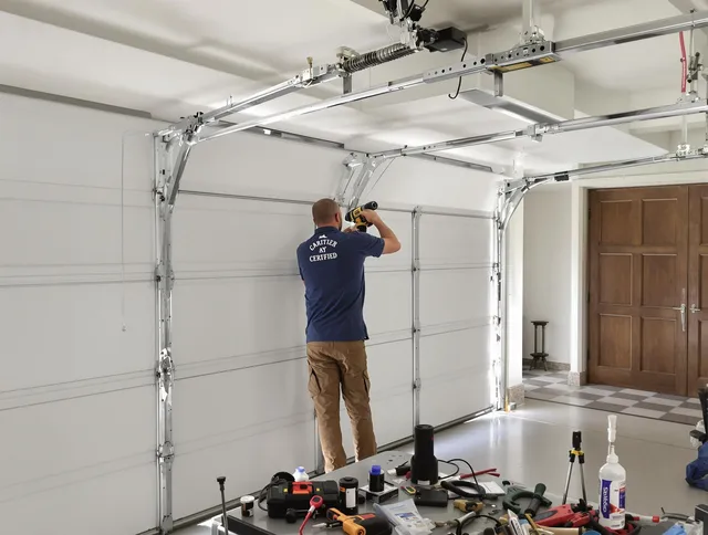 Medina Garage Door Repair certified technician performing precision garage door repair in Medina