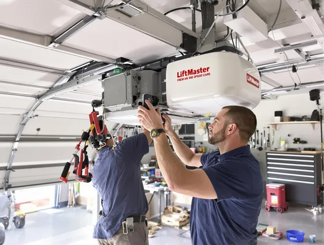 Medina Garage Door Repair technician performing advanced diagnostics on garage opener in Medina